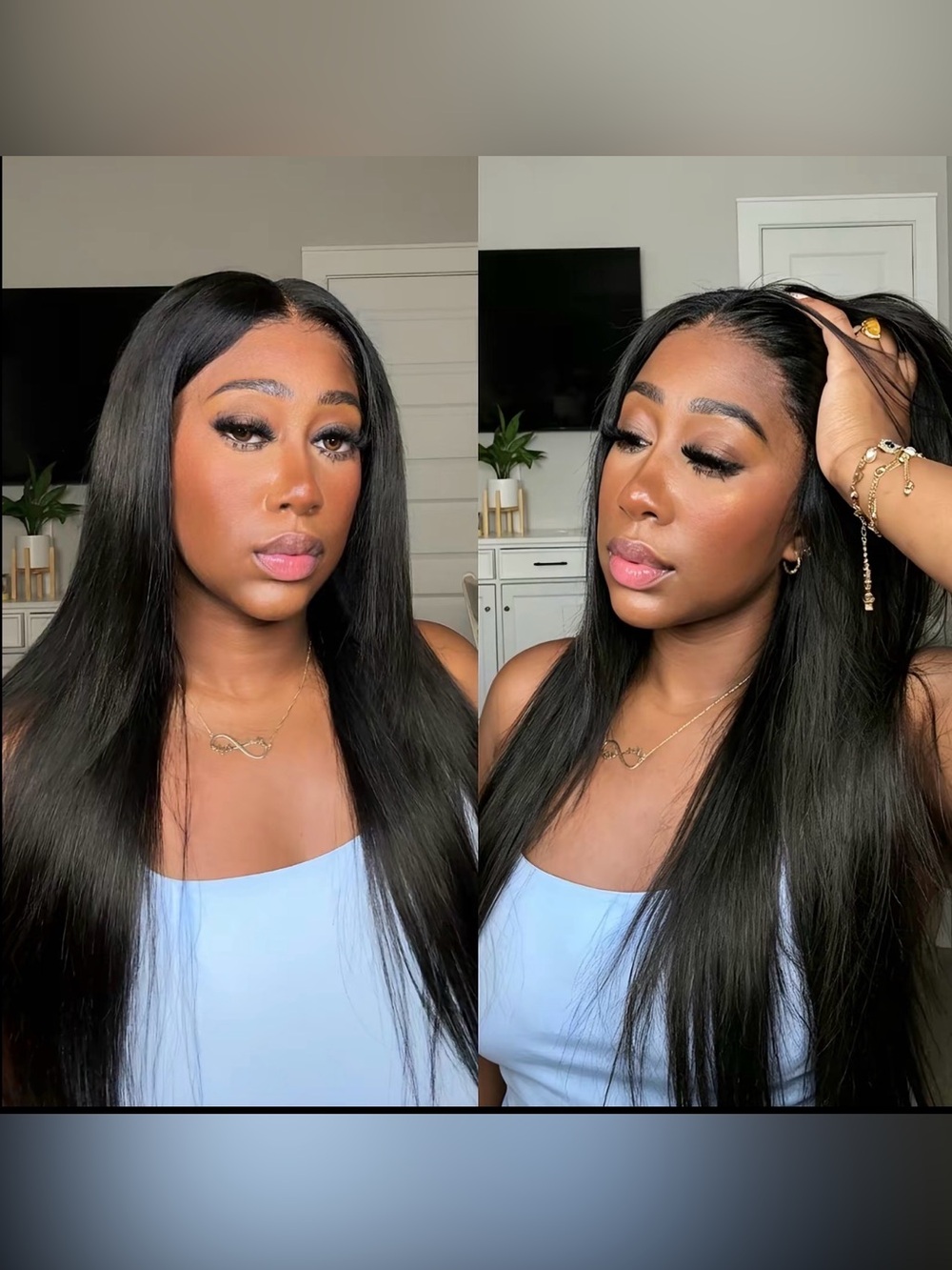 WavyTalk Sleek Straight 9x6 Closure Wig - Natural Black